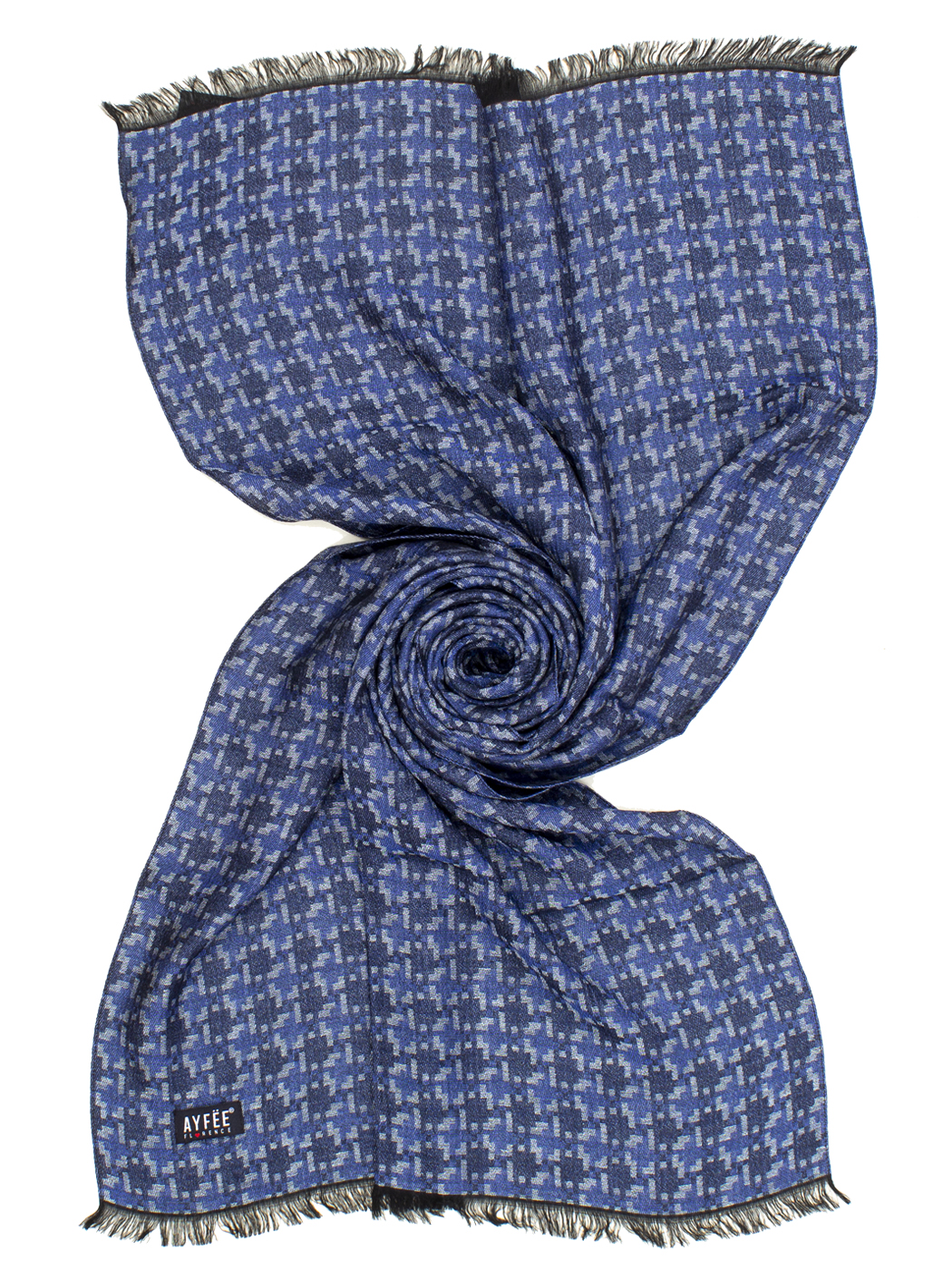 STOLA UOMO PIED DE COQ, 60%VI 40%MODAL, CM60X190, MADE IN ITALY   
